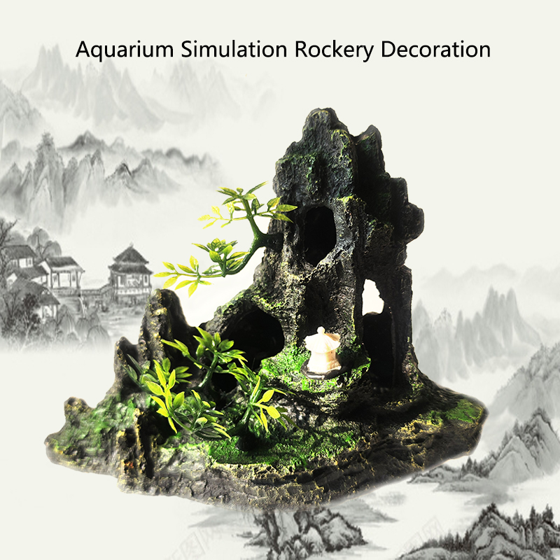 Aquarium Plant Substrate - Resin Aquarium Rockery Mountain Decoration Artificial
