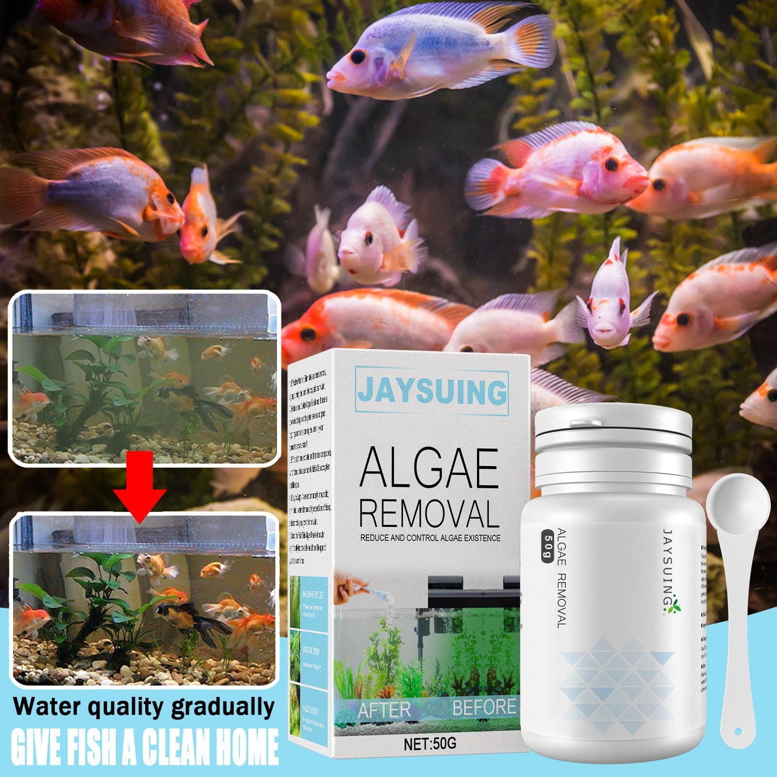 Aquarium Algae Remover Powder, - Aquarium Moss 评论和价格