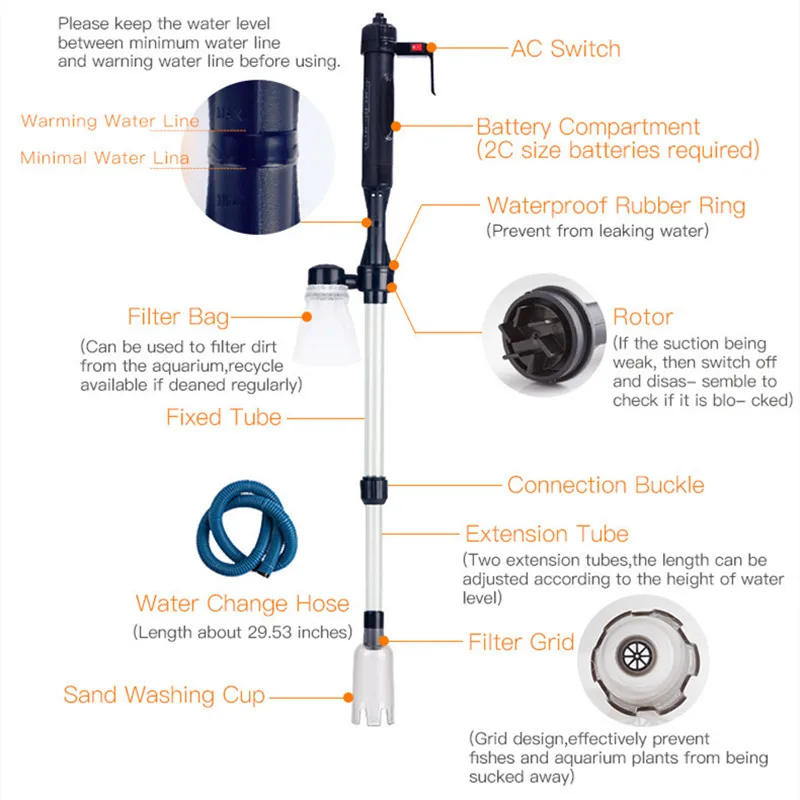 Electric Water Changer Vacuum  - Planted Aquarium Cleaning 评论和价格